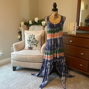 J & Q Collection ladies summer casual beach cover-up. High low scarf like hem